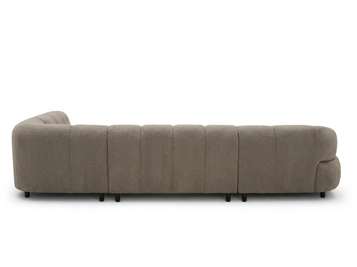 Sofa panoramiczna z elektrycznym wysuwaniem i wsuwaniem, LOVELY, tkanina szenilowa