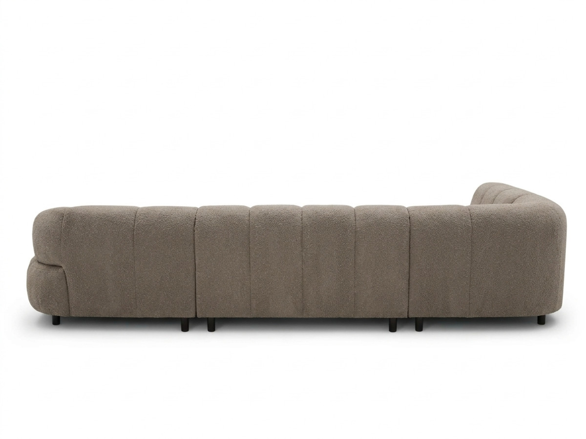 Sofa panoramiczna z elektrycznym wysuwaniem i wsuwaniem, LOVELY, tkanina szenilowa