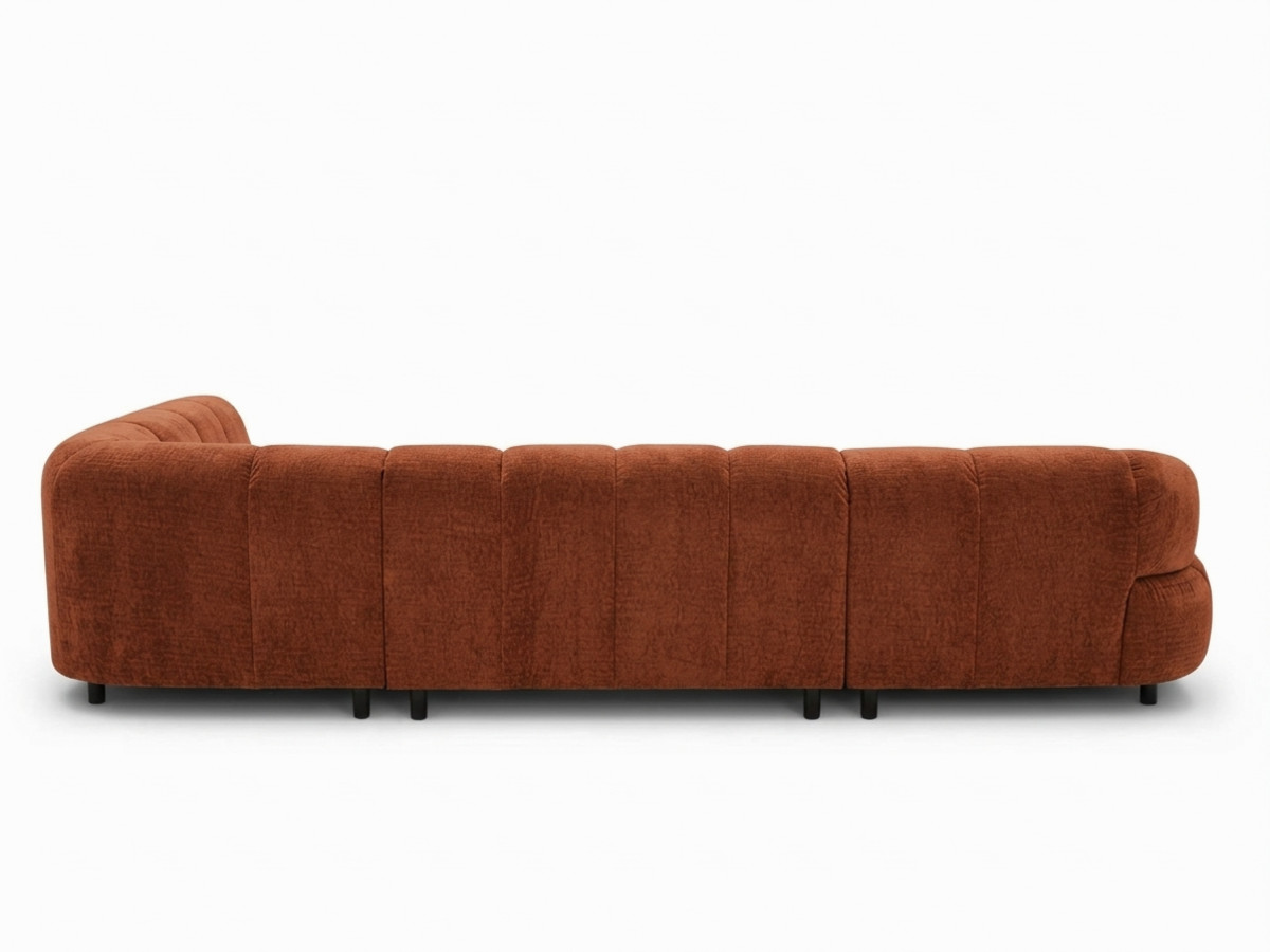 Sofa panoramiczna z elektrycznym wysuwaniem i wsuwaniem, LOVELY, tkanina szenilowa