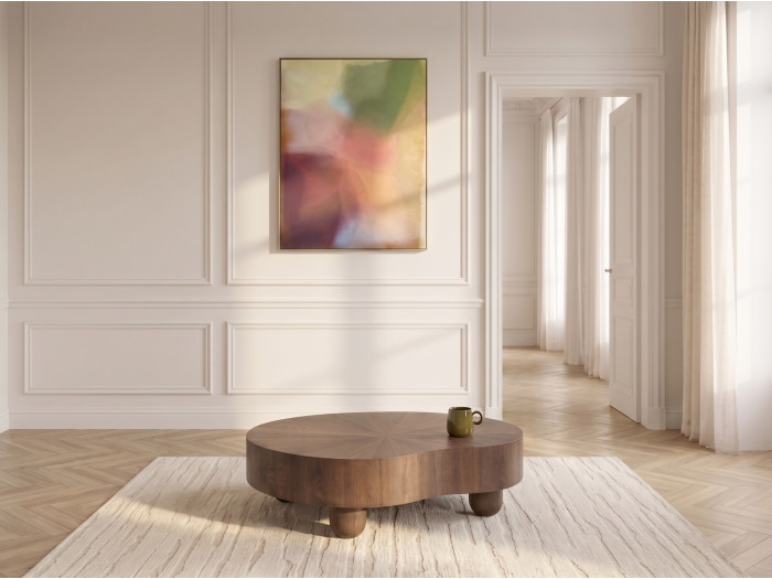 Table basse organique 99 cm COURCELLES placage chêne massif