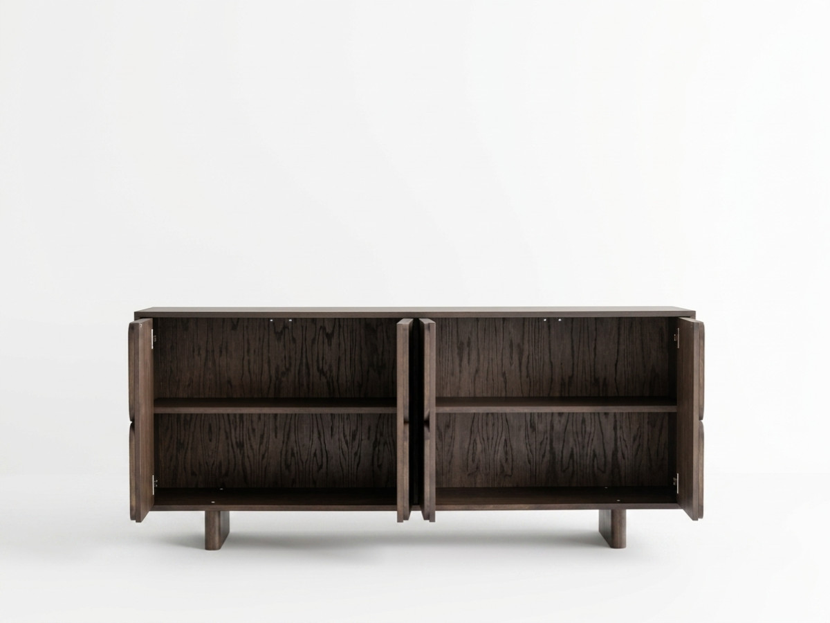 Dressoir 4 deuren 180 cm AUBIN massief eikenveneer