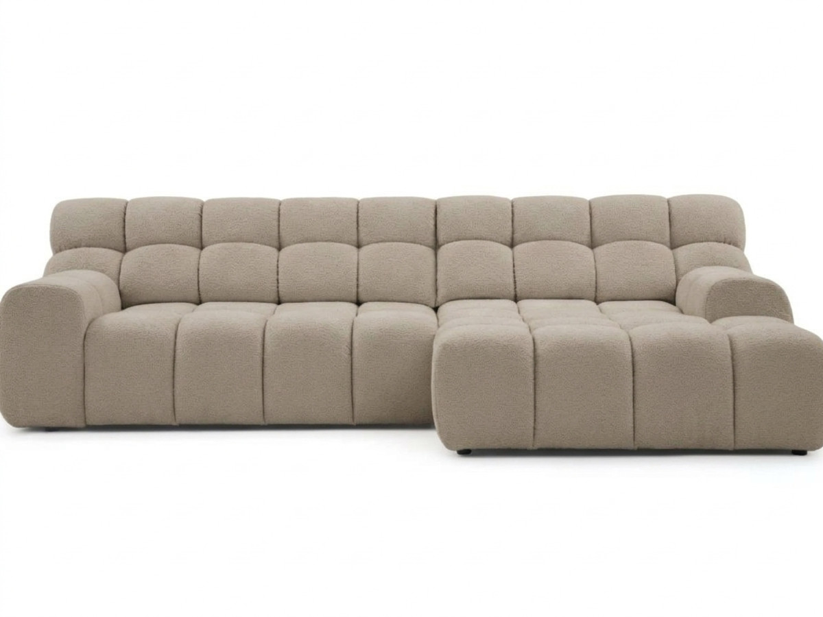 sofa narożna z funkcją spania, elektrycznym wysuwaniem i wsuwaniem, andre, tkanina strukturalna kolorowy beige