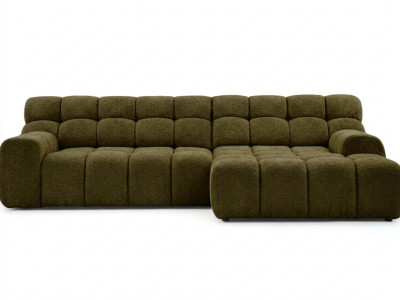 Canapé d'angle convertible avance-recule électrique ANDRE tissu texturé