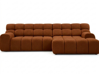Canapé d'angle convertible avance-recule électrique ANDRE tissu texturé