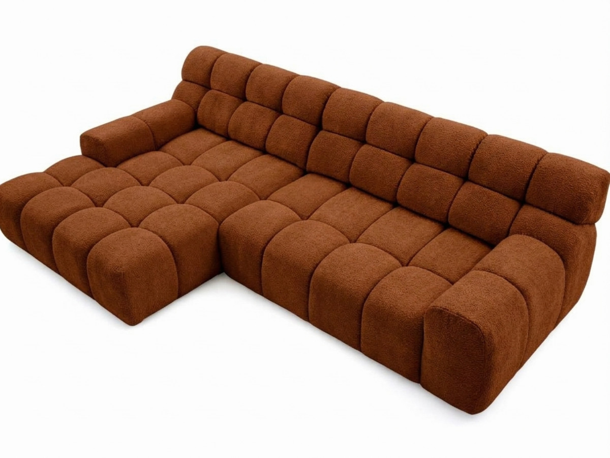 Sofa narożna z funkcją spania, elektrycznym wysuwaniem i wsuwaniem, ANDRE, tkanina strukturalna