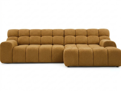 Canapé d'angle convertible avance-recule électrique ANDRE tissu texturé