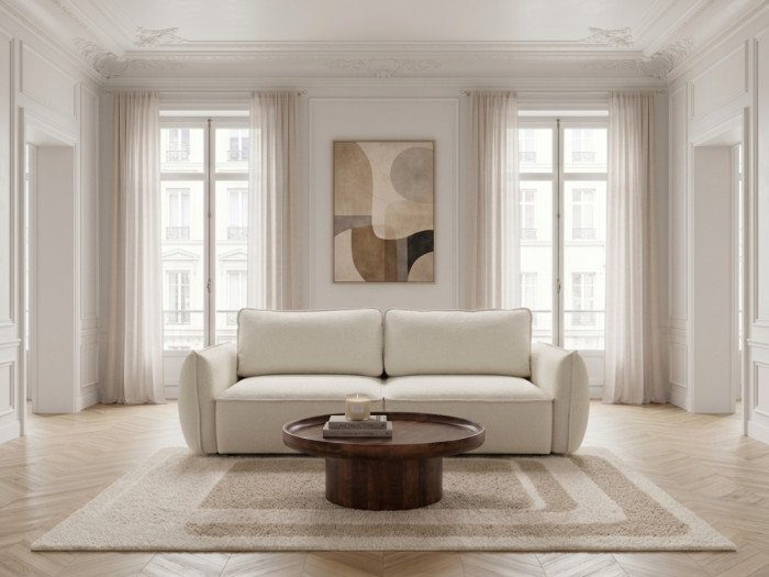 Canapé droit convertible 3 places ESMEE tissu chenille