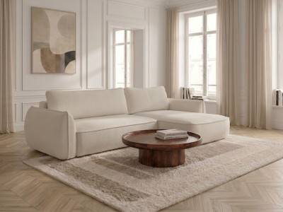Canapé d'angle convertible réversible ESMEE tissu chenille