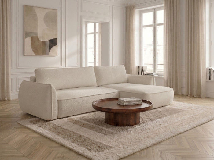 Canapé d'angle convertible réversible ESMEE tissu chenille