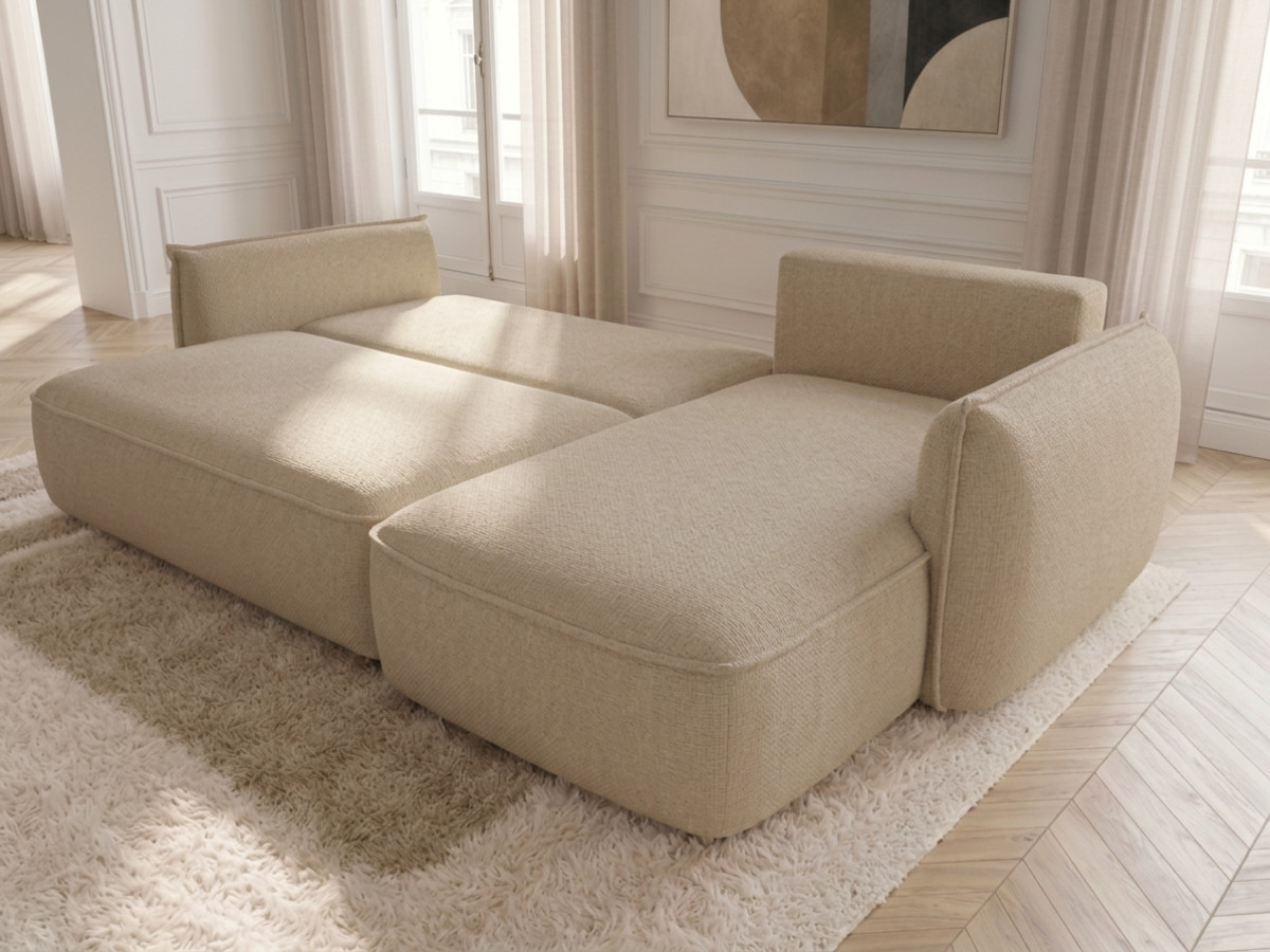 Canapé d'angle convertible réversible ESMEE tissu chenille