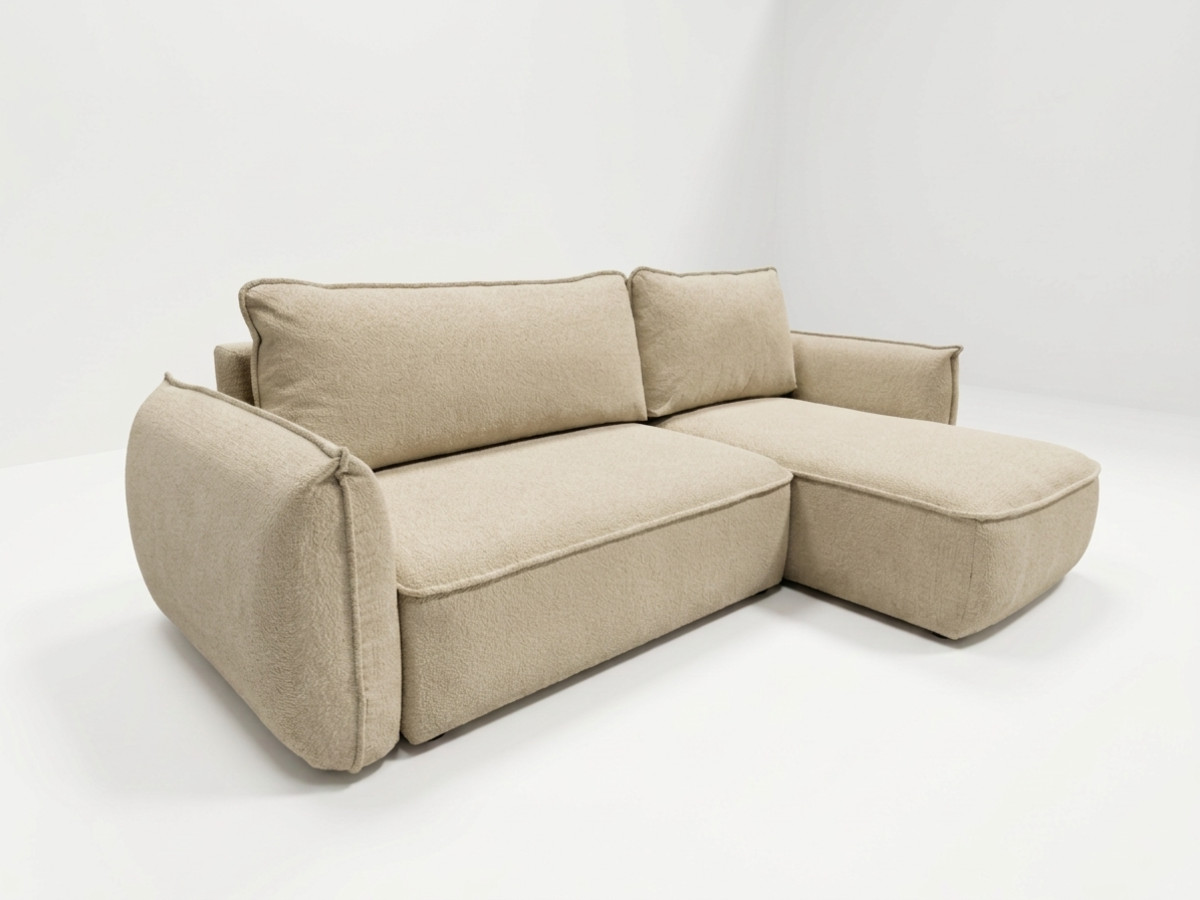 Canapé d'angle convertible réversible ESMEE tissu chenille