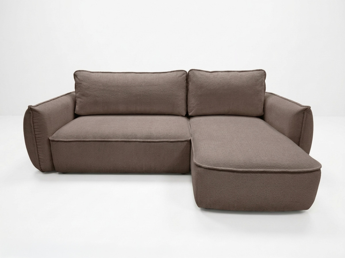 omkeerbare hoekslaapzetel esmee in chenillestof gekleurd taupe