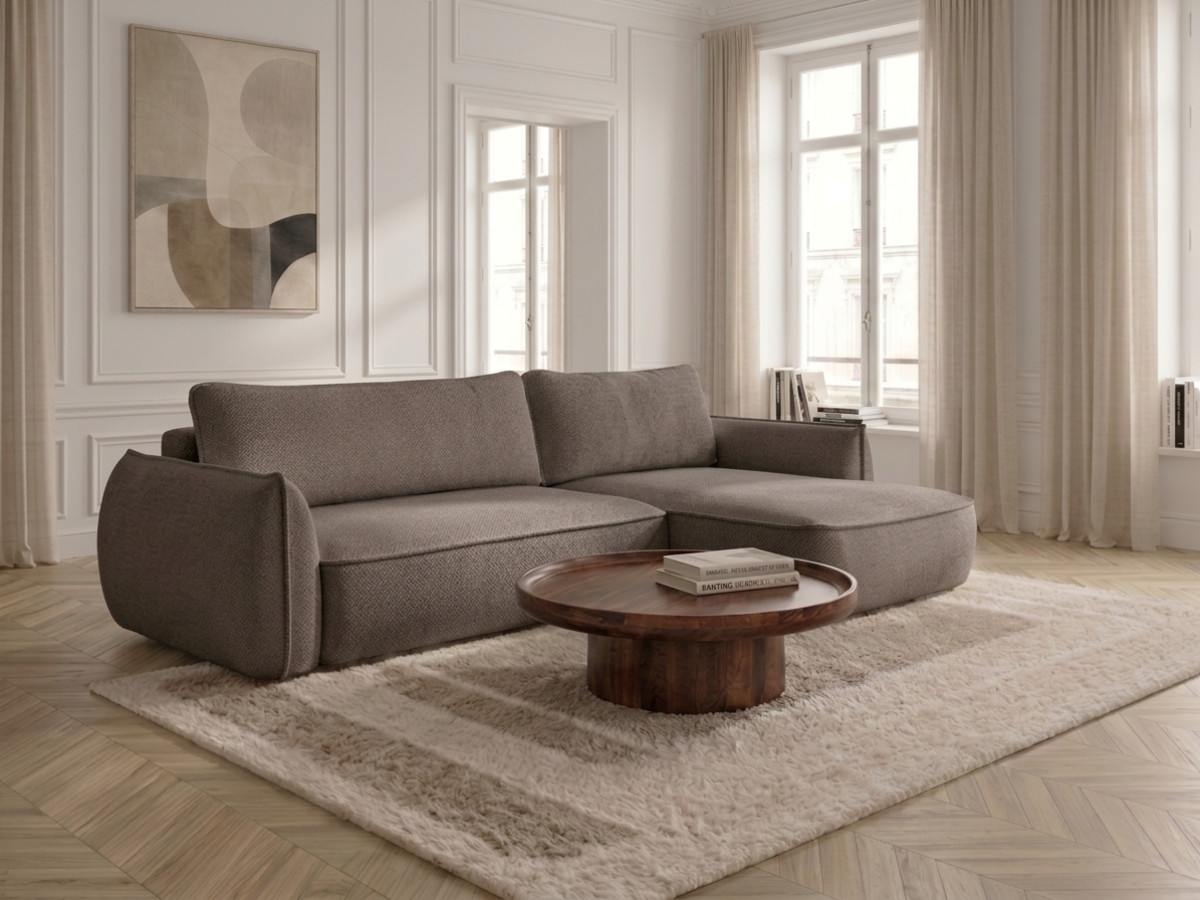 Canapé d'angle convertible réversible ESMEE tissu chenille