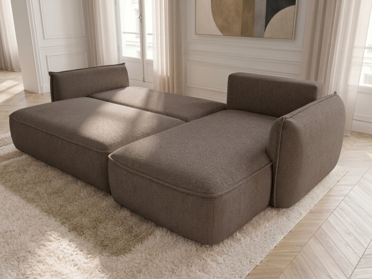 Canapé d'angle convertible réversible ESMEE tissu chenille