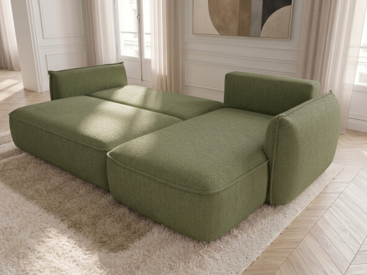 Canapé d'angle convertible réversible ESMEE tissu chenille