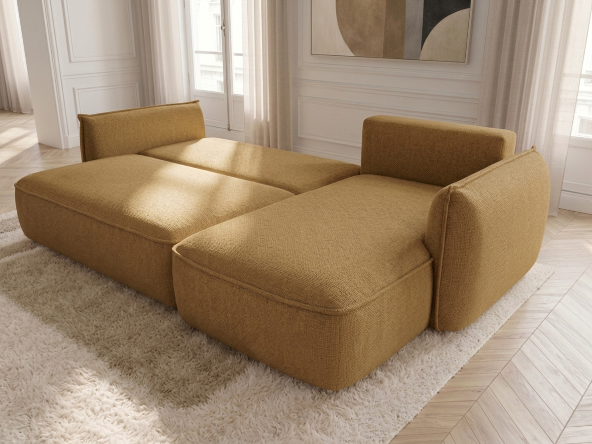 Canapé d'angle convertible réversible ESMEE tissu chenille
