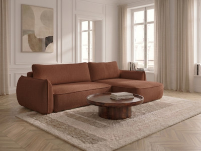 Canapé d'angle convertible réversible ESMEE tissu chenille