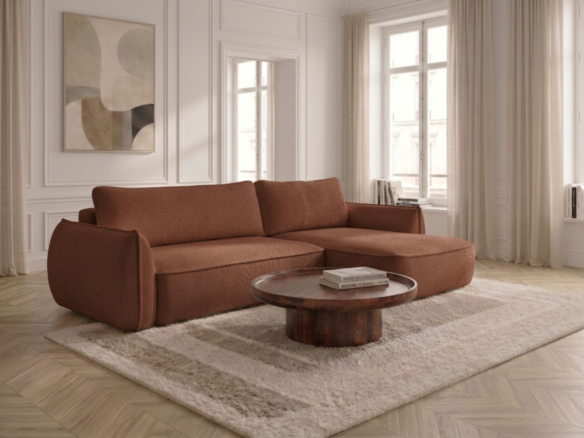 Canapé d'angle convertible réversible ESMEE tissu chenille