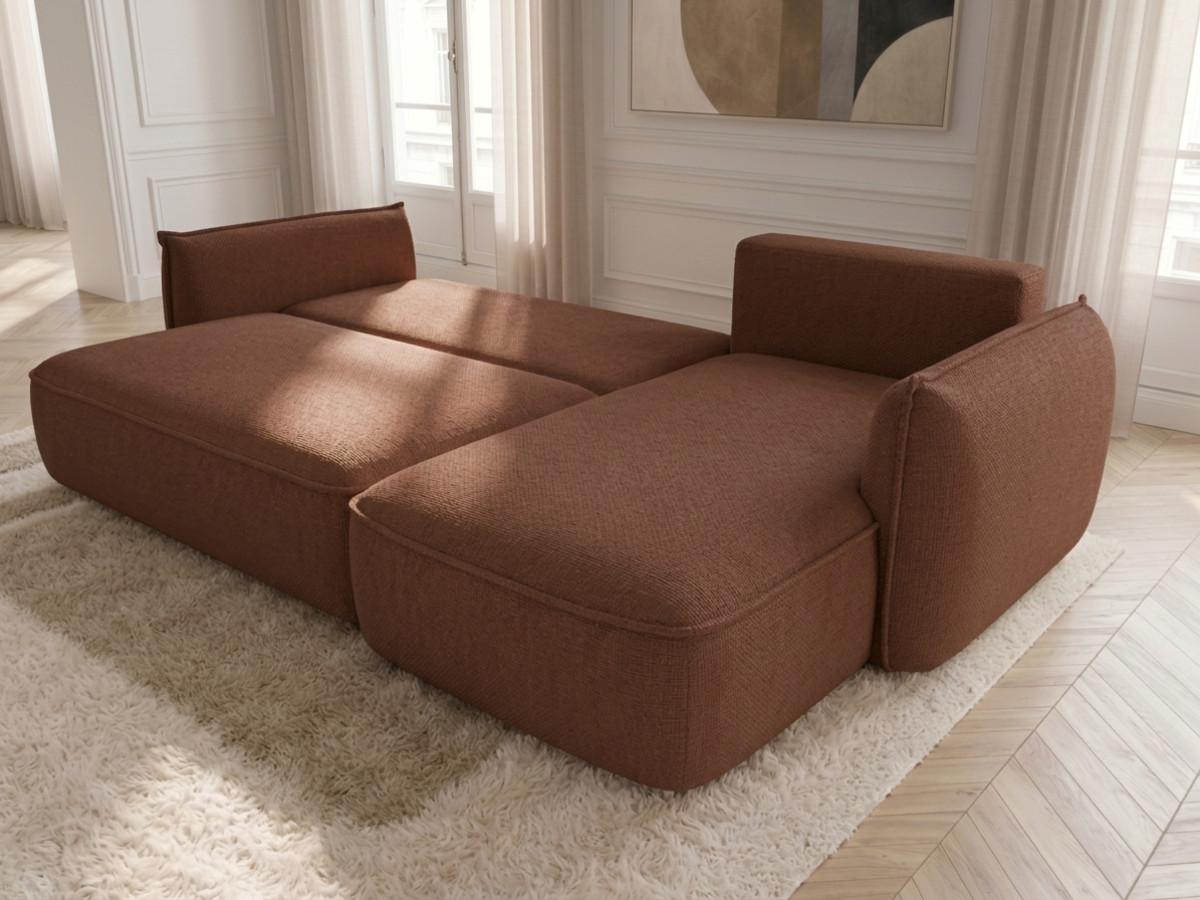 Canapé d'angle convertible réversible ESMEE tissu chenille