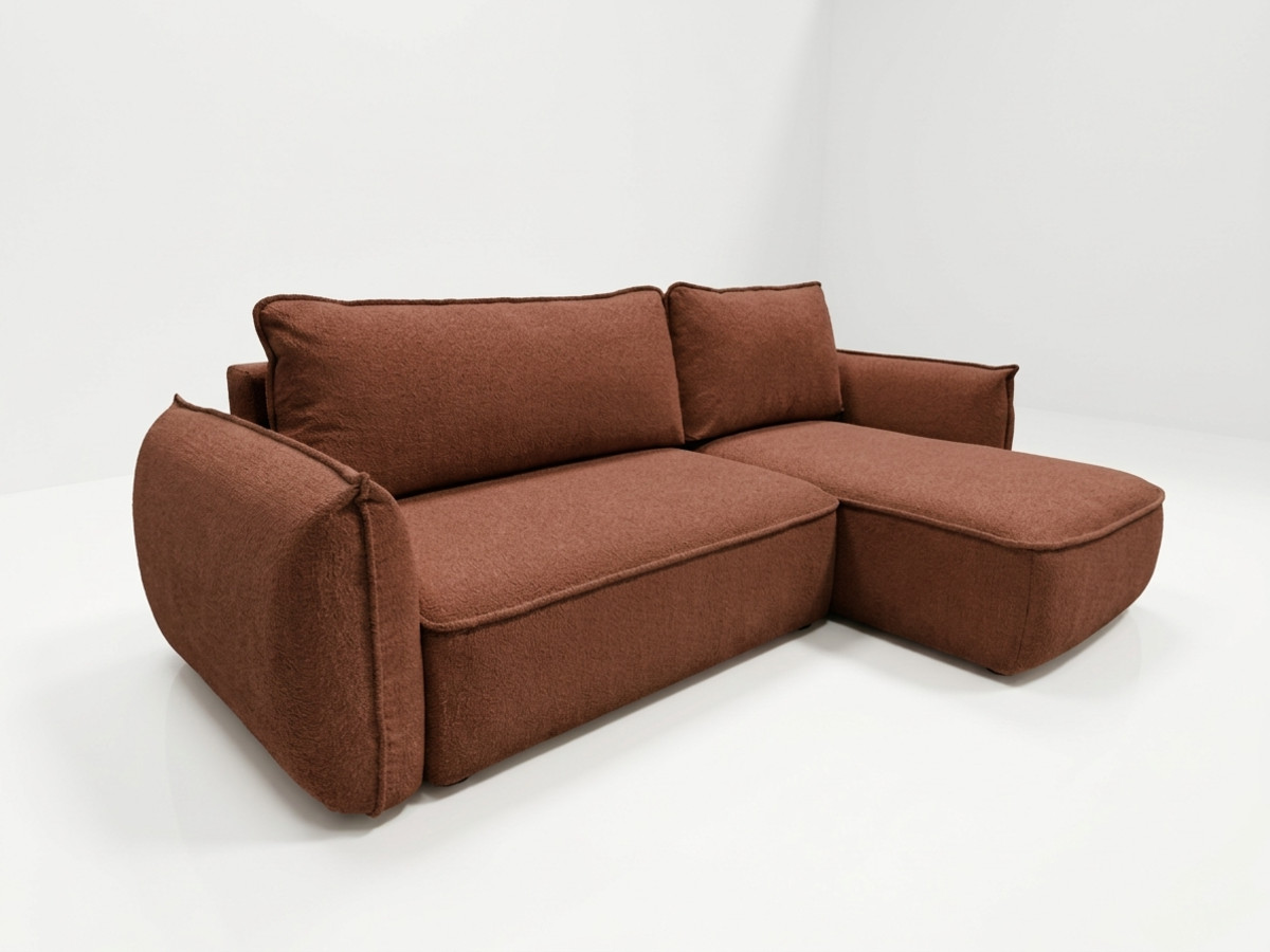 Canapé d'angle convertible réversible ESMEE tissu chenille