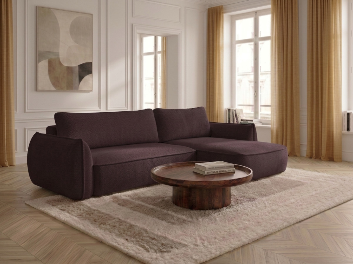 Canapé d'angle convertible réversible ESMEE tissu chenille