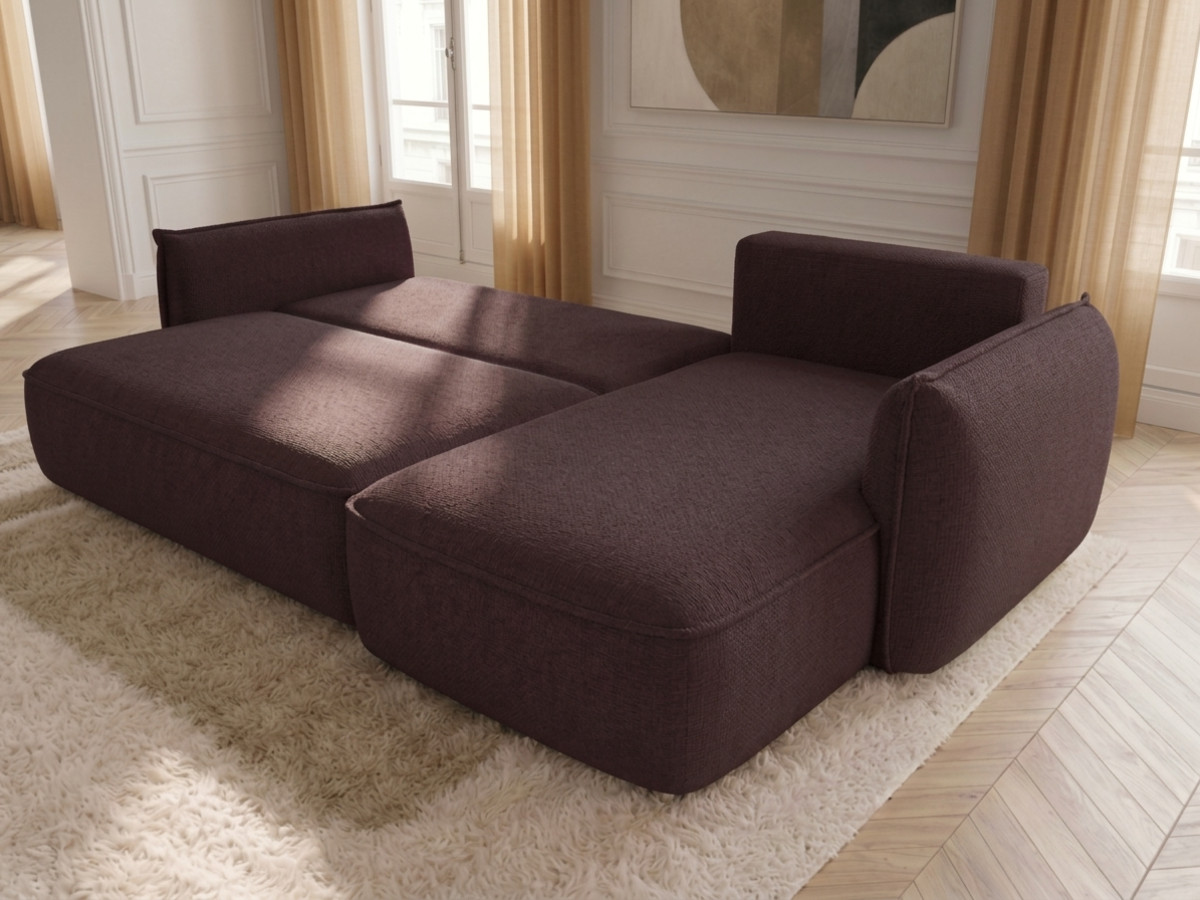 Canapé d'angle convertible réversible ESMEE tissu chenille
