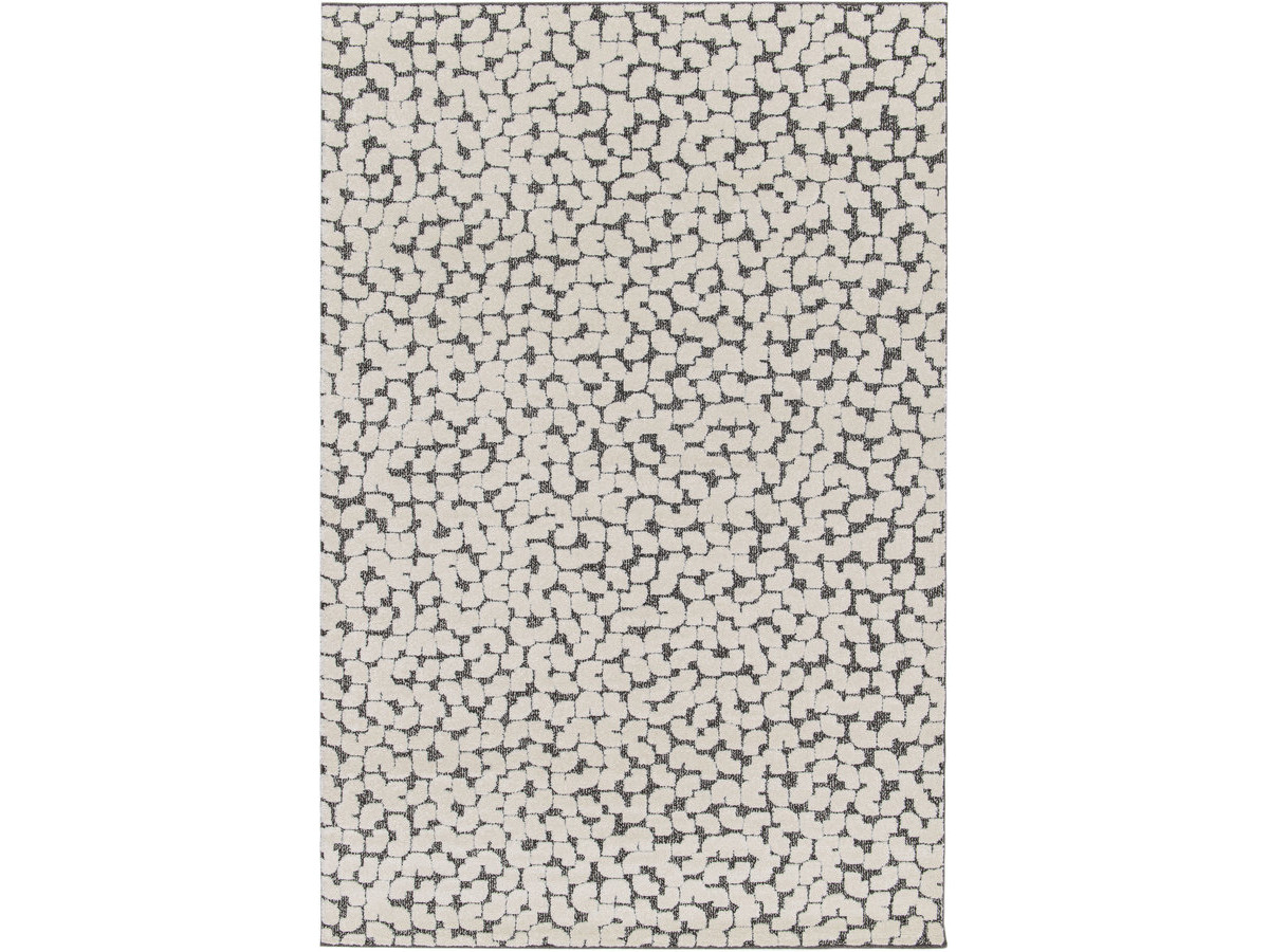 Tapis poils ras CALYRA motif abstrait beige