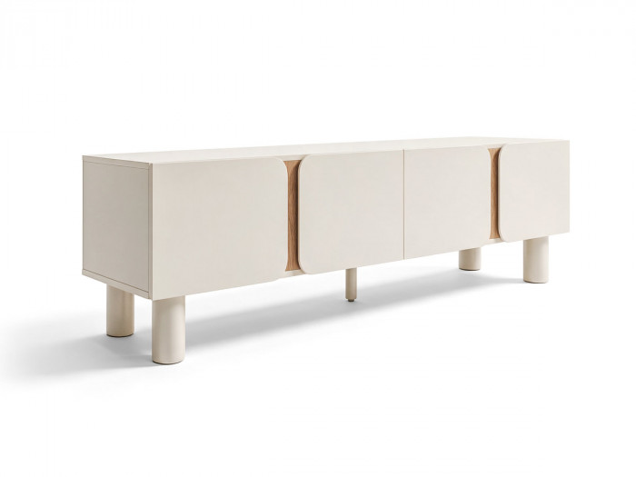 Meuble TV 4 portes 180 cm BRUNO effet bois