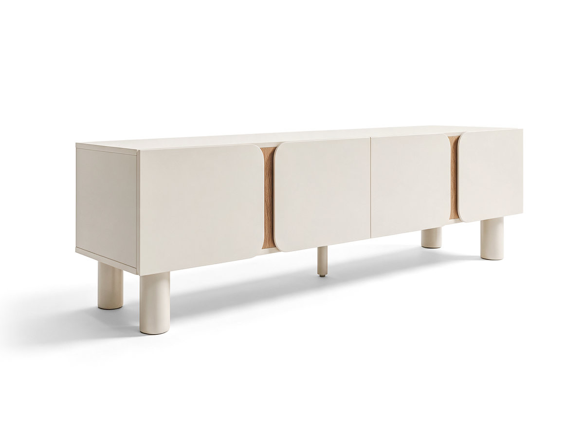 Tv-meubel 4 deuren 180 cm BRUNO houtlook