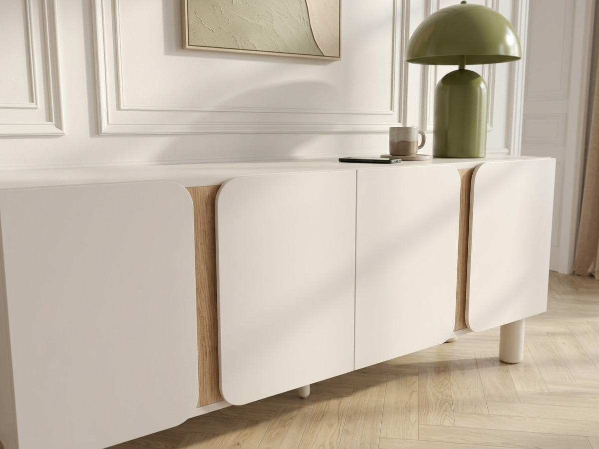 Tv-meubel 4 deuren 180 cm BRUNO houtlook