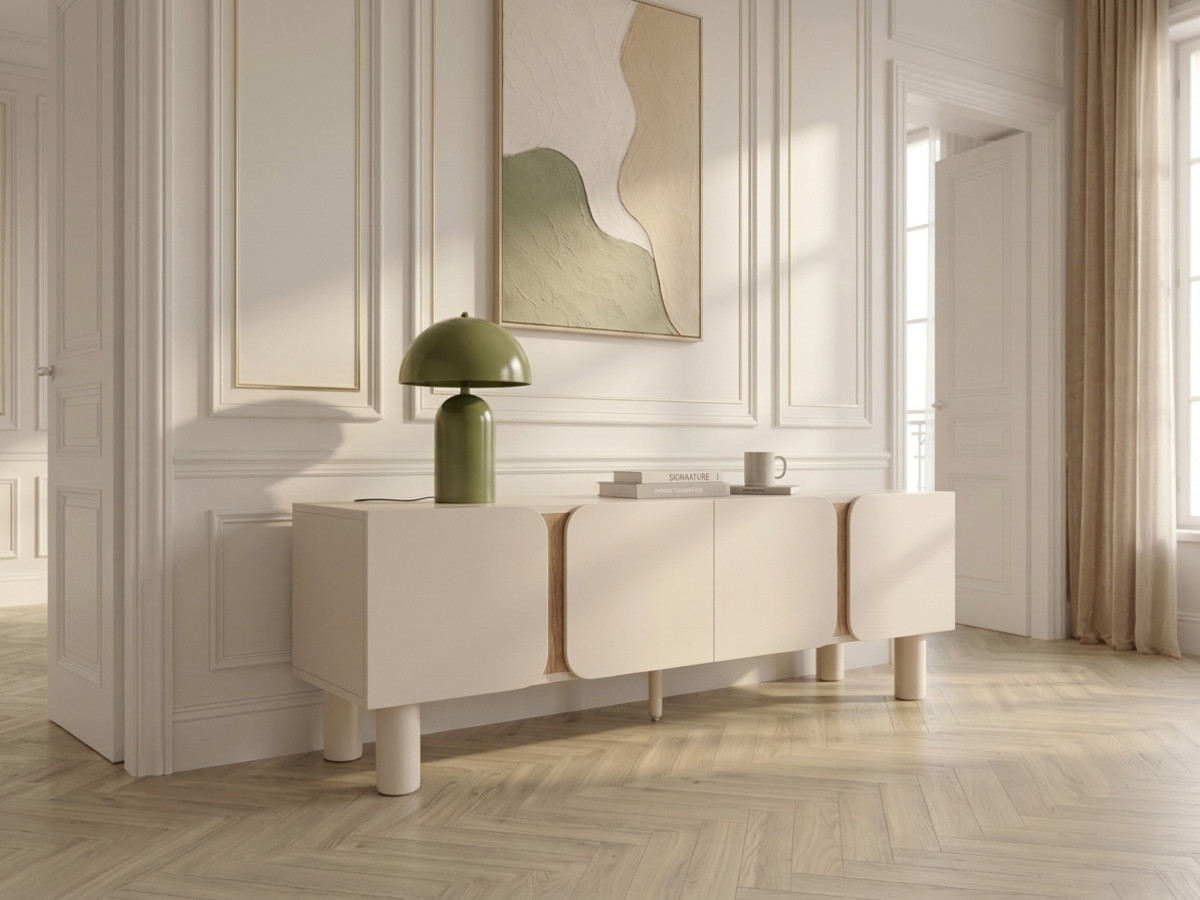 Tv-meubel 4 deuren 180 cm BRUNO houtlook