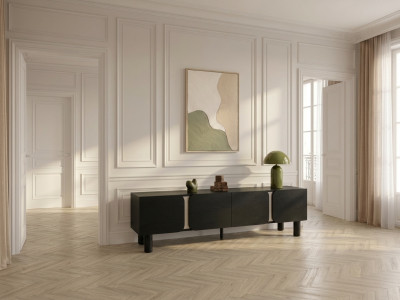 Meuble TV 4 portes 180 cm BRUNO métallisé