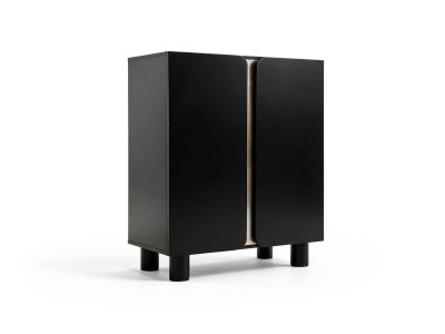 Buffet haut 2 portes 80 cm BRUNO métallisé