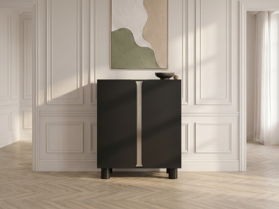 Buffet haut 2 portes 80 cm BRUNO métallisé