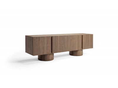 Meuble TV 4 portes 174 cm BOURBON placage noyer massif