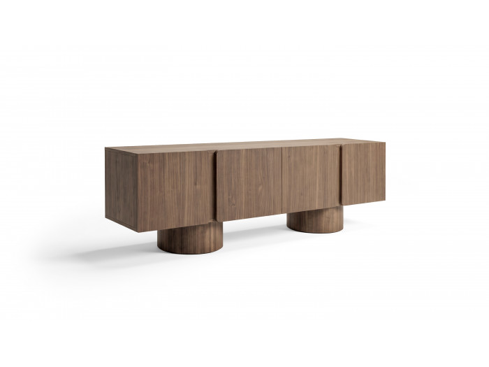 Meuble TV 4 portes 174 cm BOURBON placage noyer massif