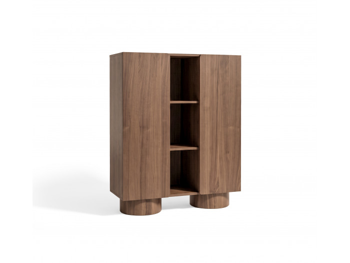 Buffet haut 2 portes 140 cm BOURBON placage noyer massif