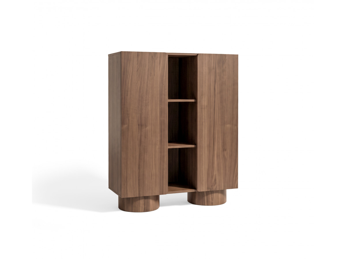 Buffet haut 2 portes 140 cm BOURBON placage noyer massif