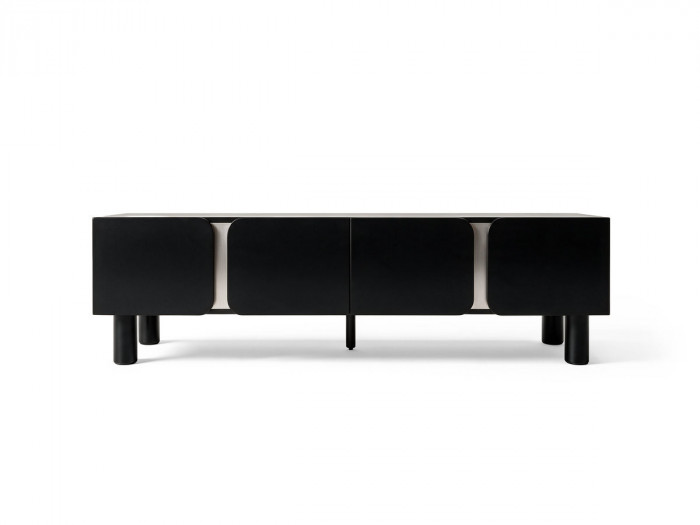 Meuble TV 4 portes 180 cm BRUNO effet bois