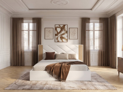 Lit coffre DIANA tissu velours lisse