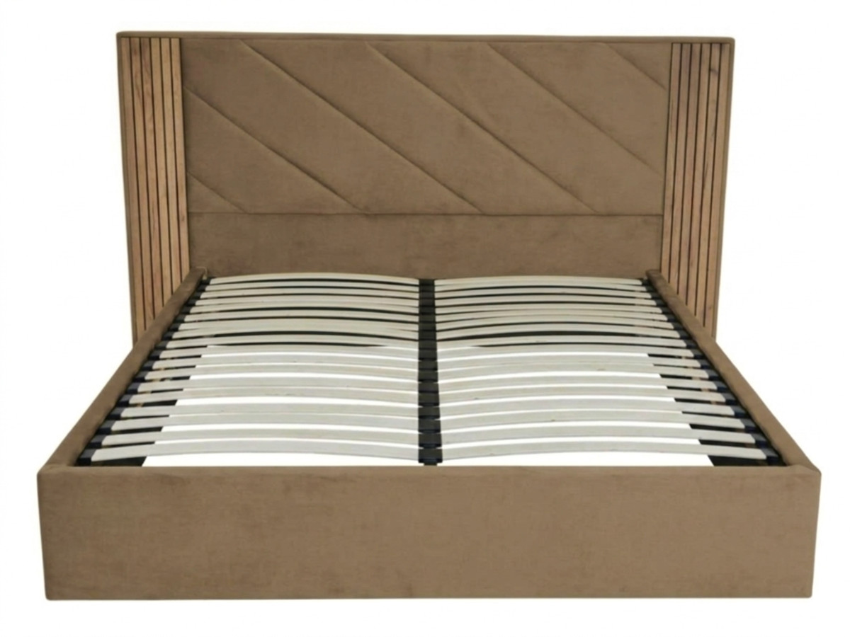 Lit coffre DIANA tissu velours lisse