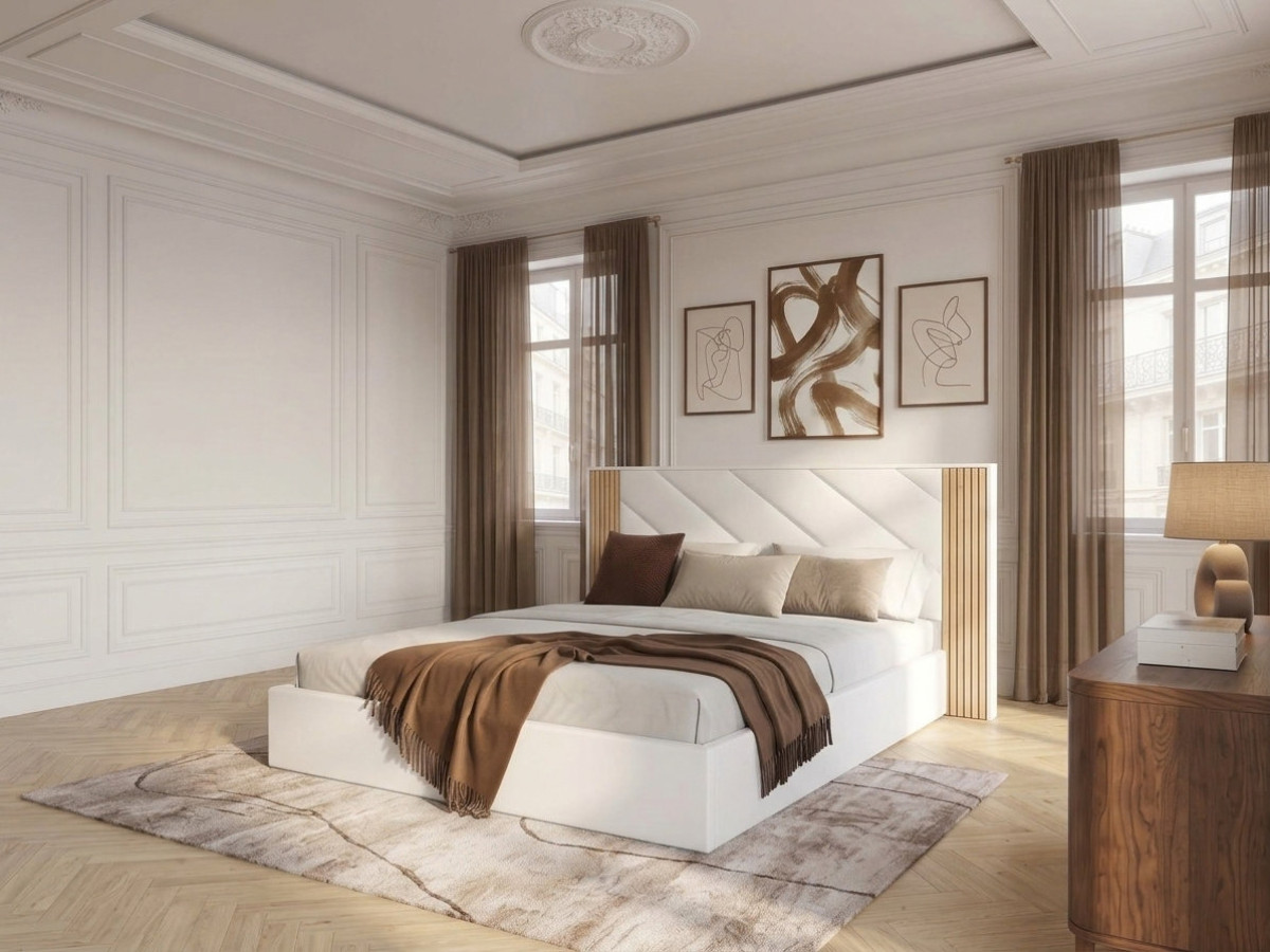 Opbergbed DIANA glad fluweel stof