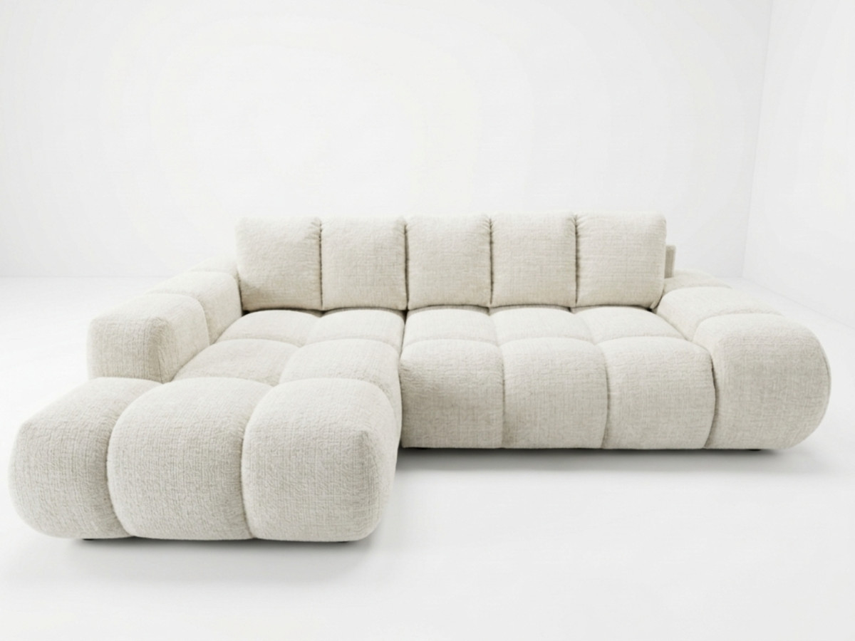 Canapé d'angle convertible SAMBA tissu texturé