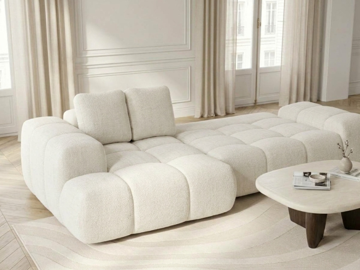 Canapé d'angle convertible SAMBA tissu texturé