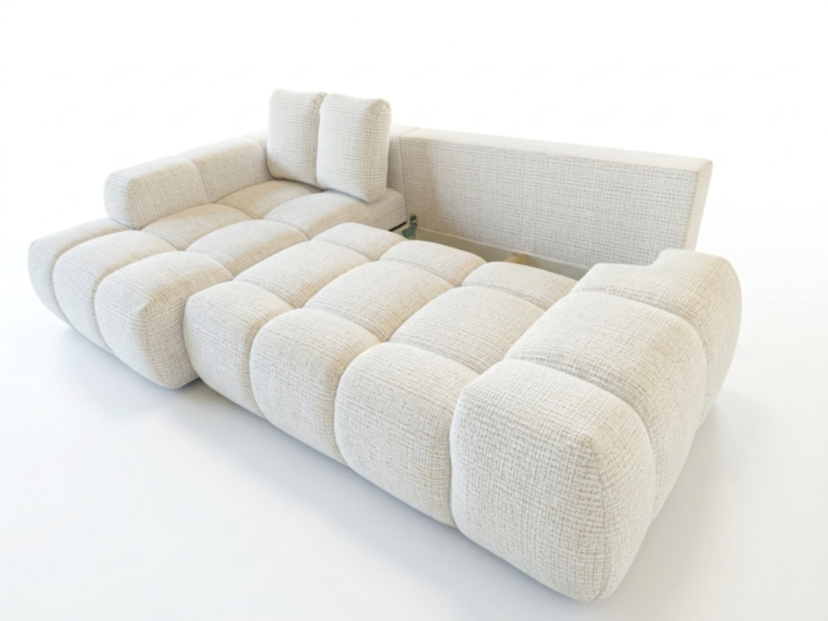 Canapé d'angle convertible SAMBA tissu texturé
