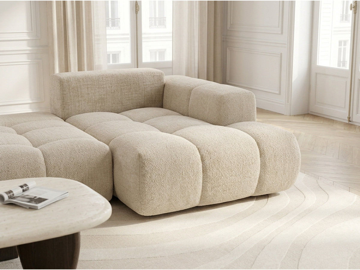 Canapé d'angle convertible SAMBA tissu texturé