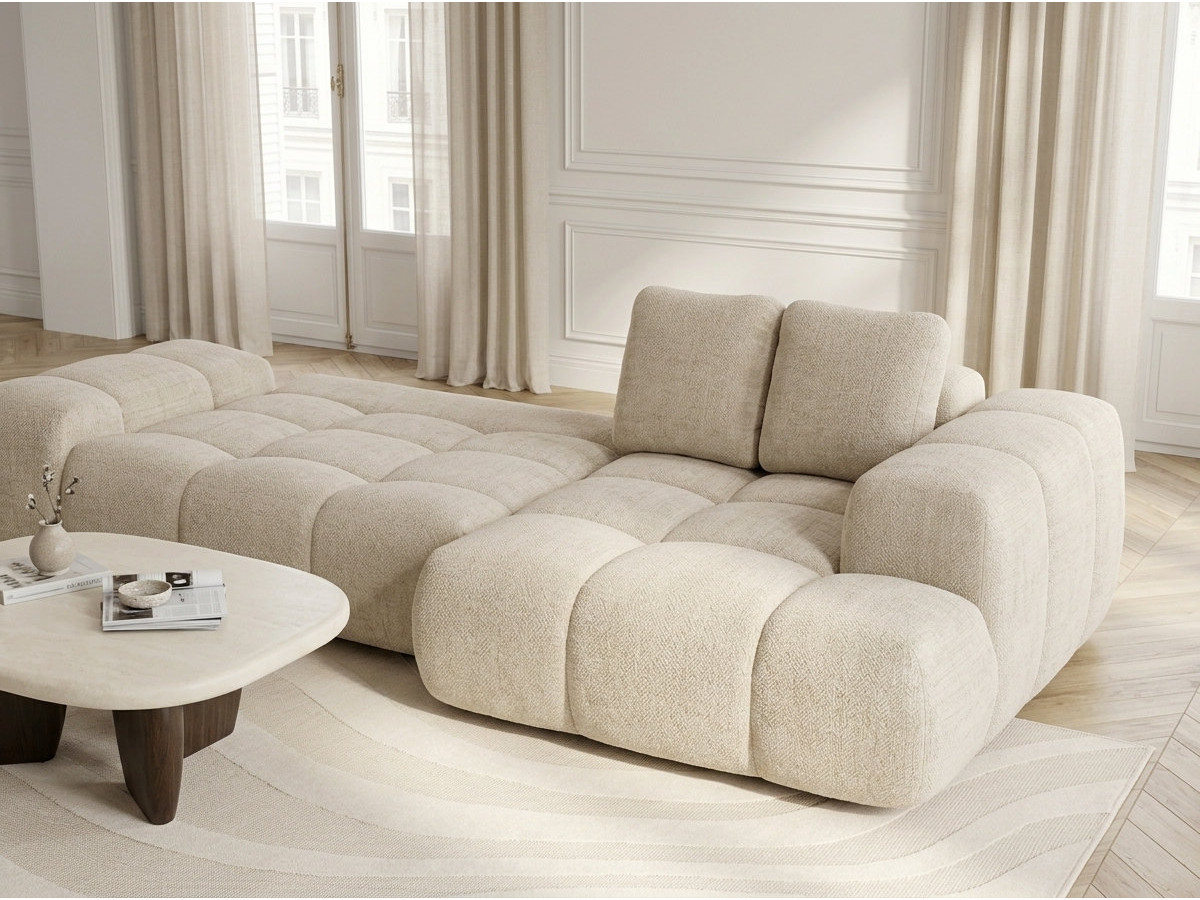 Canapé d'angle convertible SAMBA tissu texturé