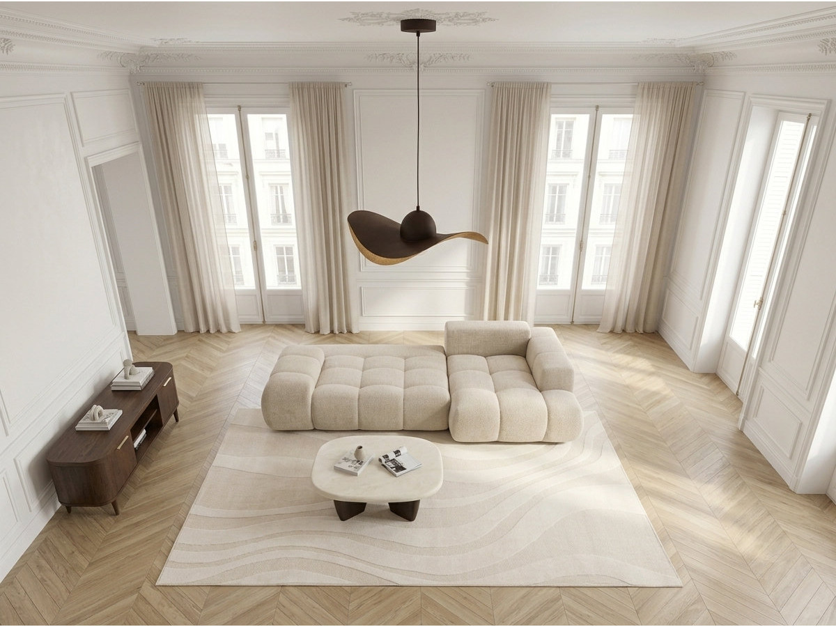 Canapé d'angle convertible SAMBA tissu texturé