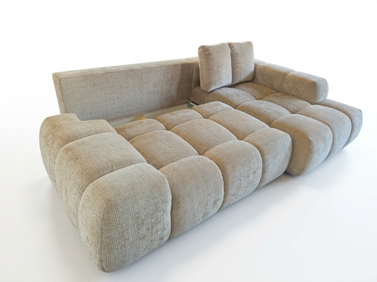 Canapé d'angle convertible SAMBA tissu texturé