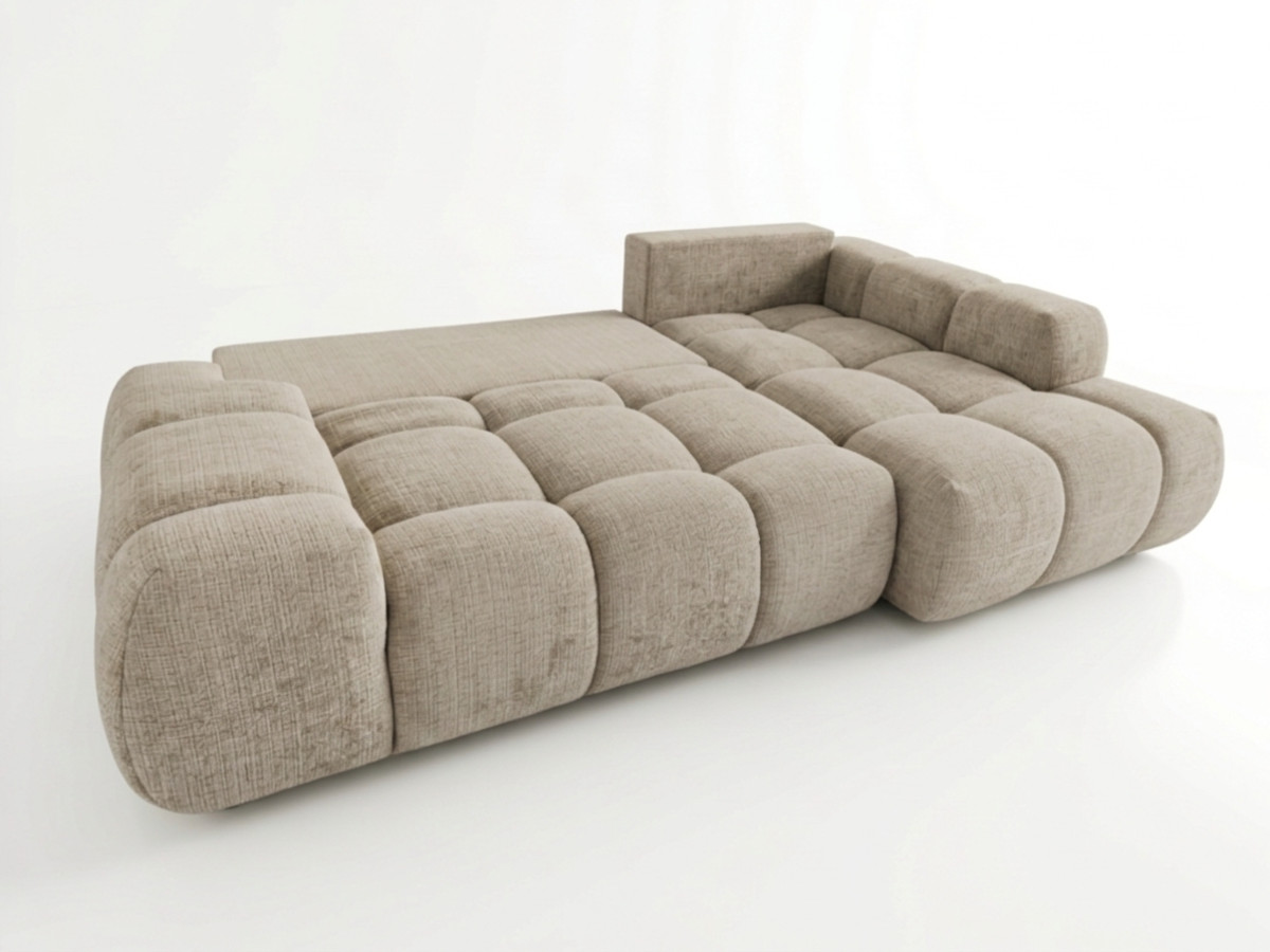 Canapé d'angle convertible SAMBA tissu texturé